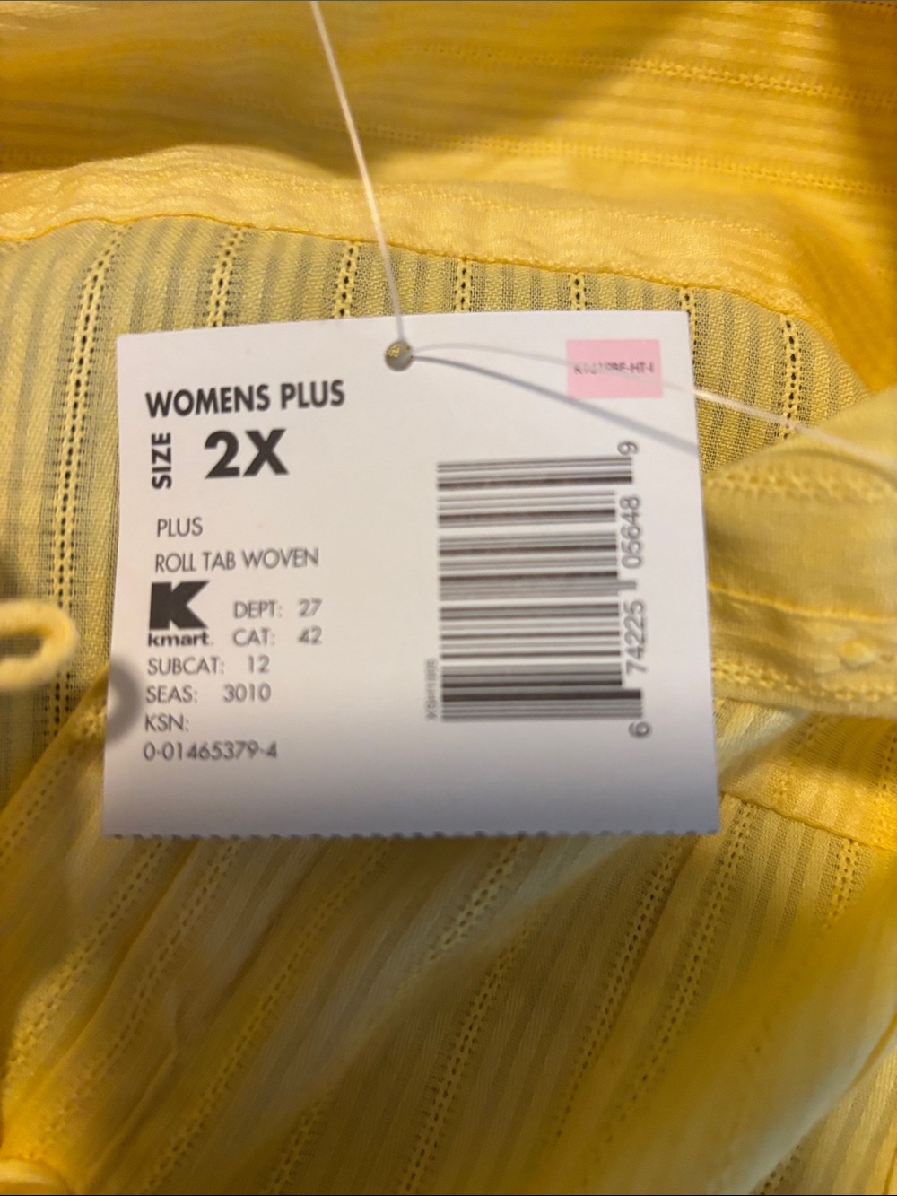 Basic Editions Yellow Button-Down Sheer Blouse - Picture 4 of 4